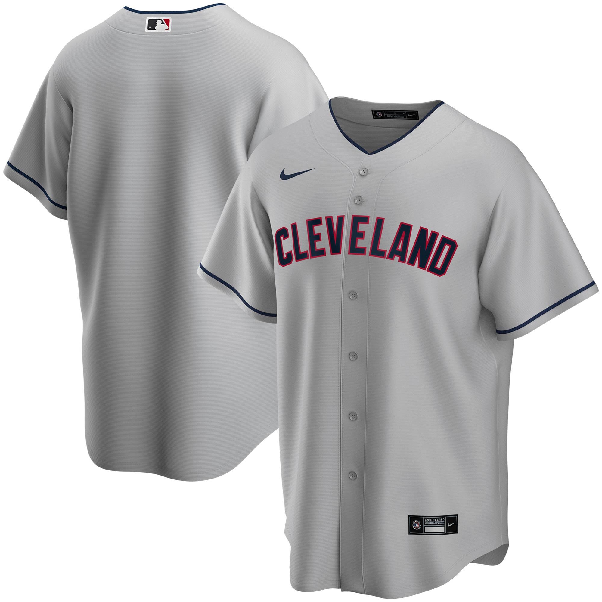 Men's Cleveland Indians Blank Grey Cool Base Stitched Jersey